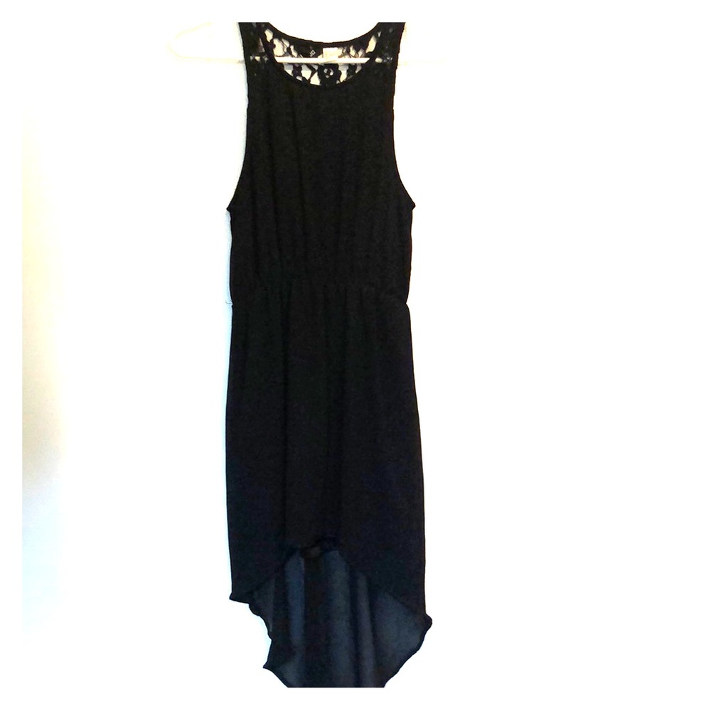 High low lace back dress